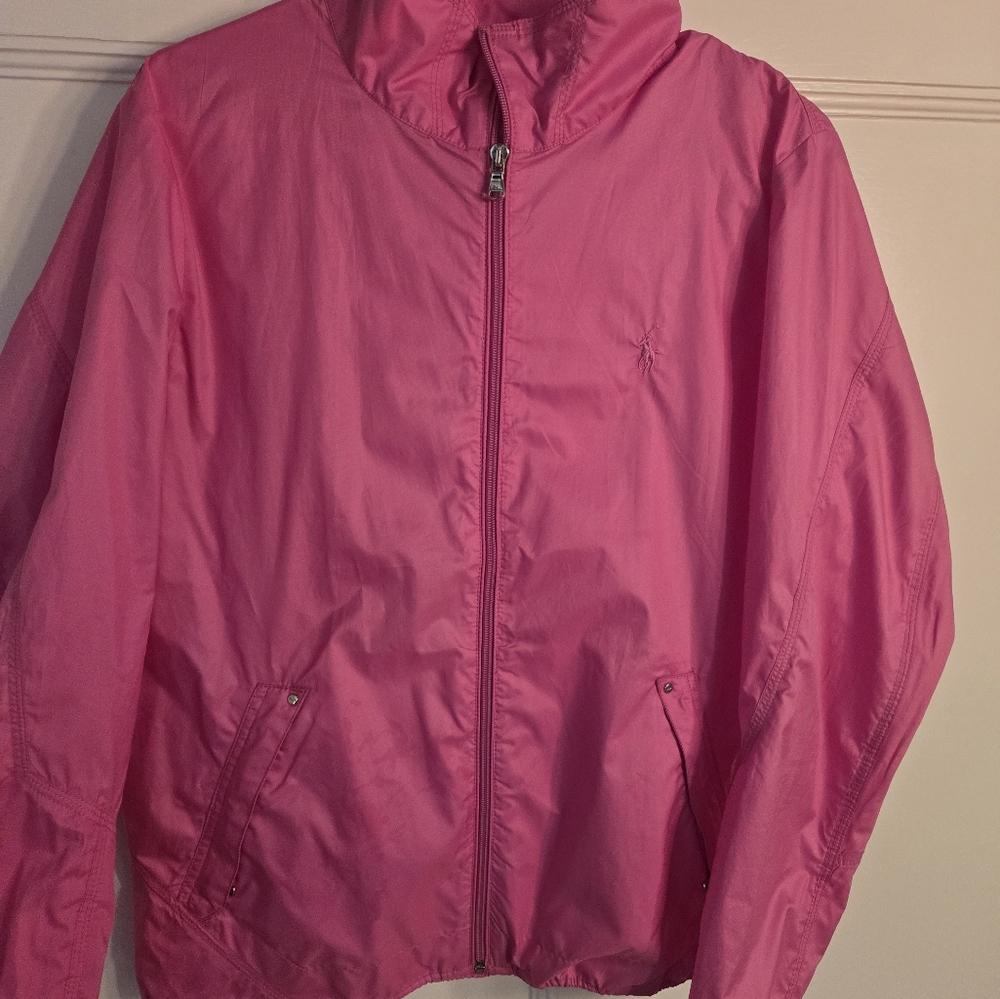 Ralph Lauren Pink Bomber Jacket Lightweight and Water-Resistant Size M